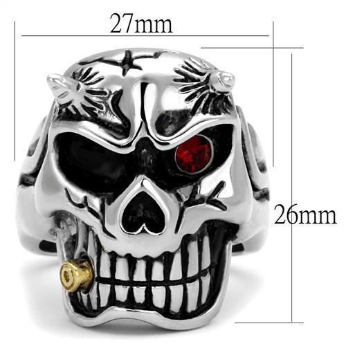 Two Tone IP Gold (Ion Plating) Stainless Steel Ring with Top Grade Crystal in Siam TK2244