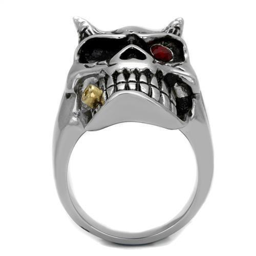 Two Tone IP Gold (Ion Plating) Stainless Steel Ring with Top Grade Crystal in Siam TK2244