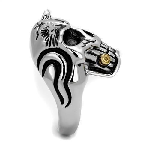 Two Tone IP Gold (Ion Plating) Stainless Steel Ring with Top Grade Crystal in Siam TK2244