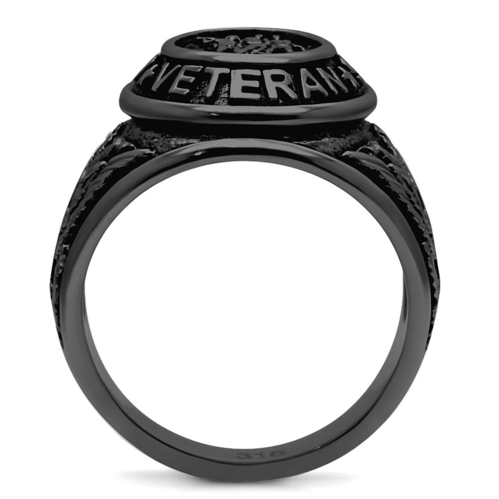 IP Black(Ion Plating) Stainless Steel Ring with Epoxy in Jet TK414704J
