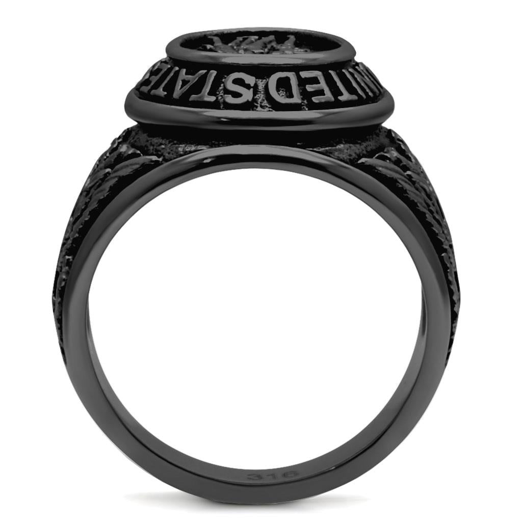 IP Black(Ion Plating) Stainless Steel Ring with Epoxy in Jet TK414704J