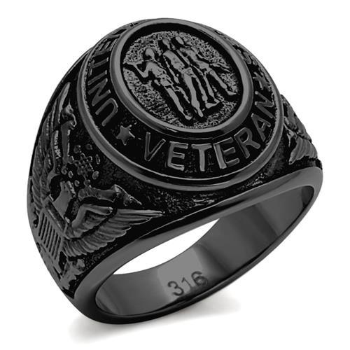 IP Black(Ion Plating) Stainless Steel Ring with Epoxy in Jet TK414704J