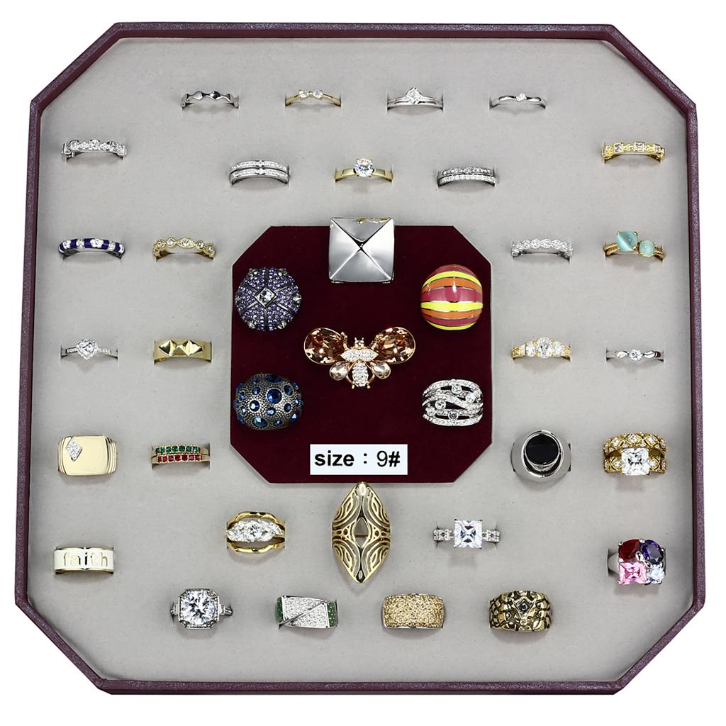 002 SIZE9 Assorted Brass Ring with Assorted in Assorted VK