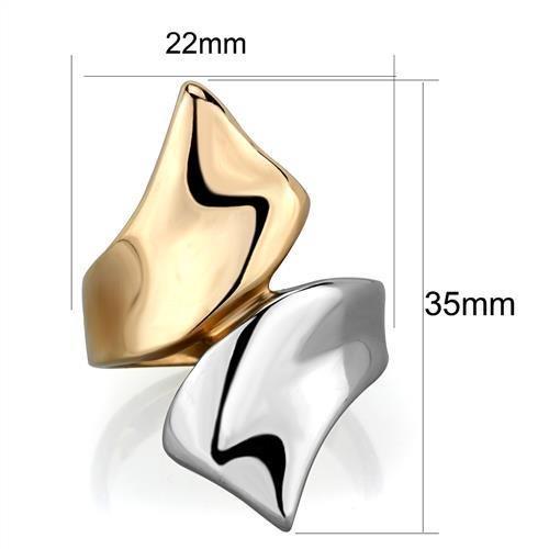 Two Tone IP Rose Gold Stainless Steel Ring with No Stone TK1793