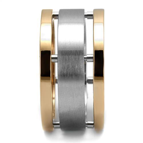 Two Tone IP Rose Gold Stainless Steel Ring with No Stone TK2402