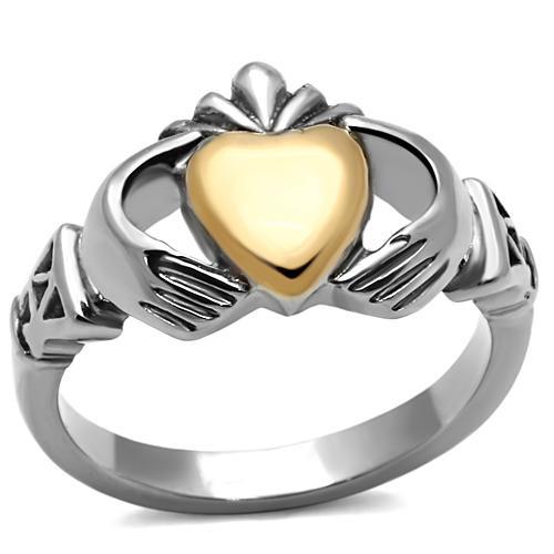  Two Tone IP Rose Gold Stainless Steel Ring with No Stone TK1156  