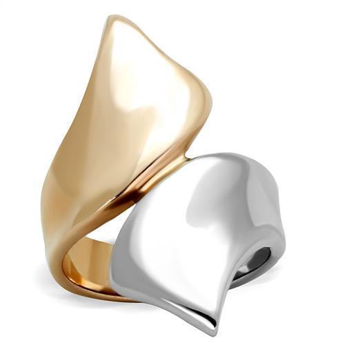  Two Tone IP Rose Gold Stainless Steel Ring with No Stone TK1793  