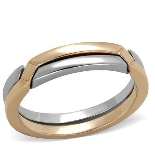  Two Tone IP Rose Gold Stainless Steel Ring with No Stone TK2031  