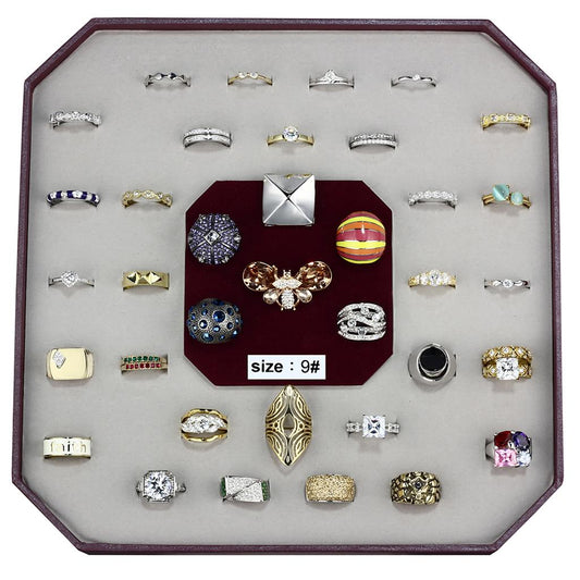 002 SIZE9 Assorted Brass Ring with Assorted  in Assorted VK 